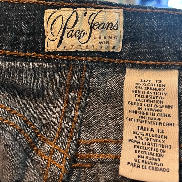 Paco Jeans JEANS WITH ATTITUDE Womens Junior 13 Y2K Jeans Embroidered - Picture 6 of 6